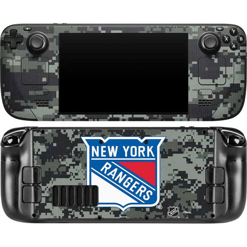 NHL New York Rangers Camo Steam Deck Handheld Gaming Computer OLED Skin