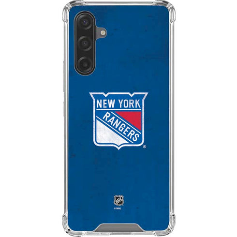 NHL New York Rangers Distressed Galaxy A17 Clear Case