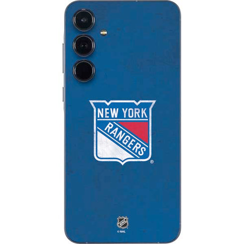 NHL New York Rangers Distressed Galaxy A35 5G Skin