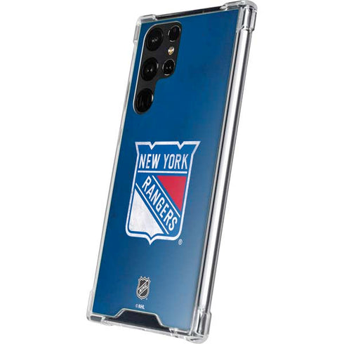 NHL New York Rangers Distressed Galaxy S23 Ultra Clear Case