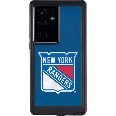 NHL New York Rangers Distressed Galaxy S24 Ultra Waterproof Case