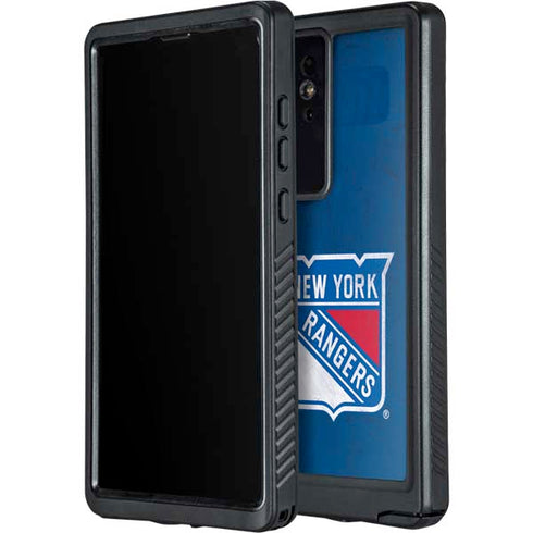 NHL New York Rangers Distressed Galaxy S24 Ultra Waterproof Case