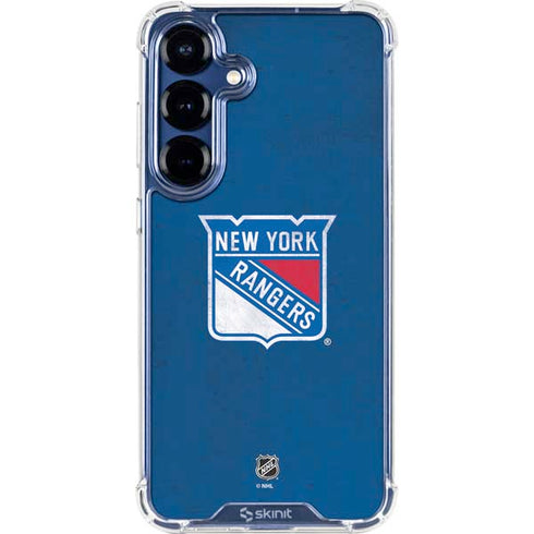 NHL New York Rangers Distressed Galaxy S25 Plus Clear Case