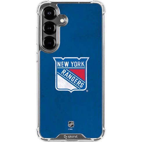 NHL New York Rangers Distressed Galaxy S26 Clear Case