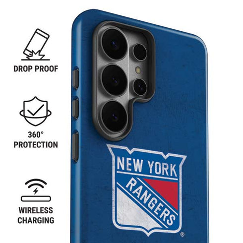 NHL New York Rangers Distressed Galaxy S26 Ultra Impact Case