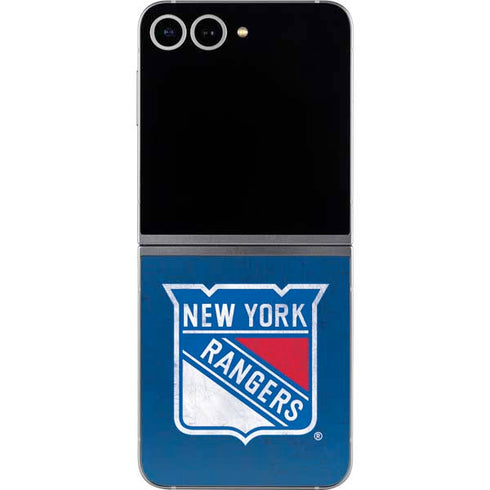NHL New York Rangers Distressed Galaxy Z Flip6 Skin