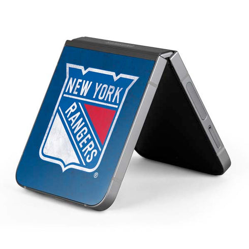 NHL New York Rangers Distressed Galaxy Z Flip6 Skin