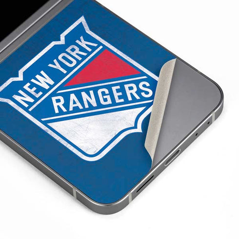 NHL New York Rangers Distressed Galaxy Z Flip6 Skin