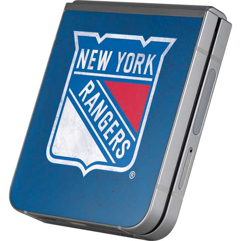 NHL New York Rangers Distressed Galaxy Z Flip6 Skin