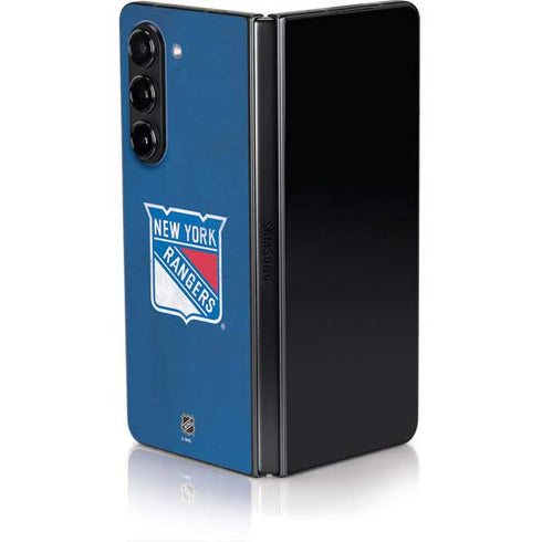 NHL New York Rangers Distressed Galaxy Z Fold5 5G Skin