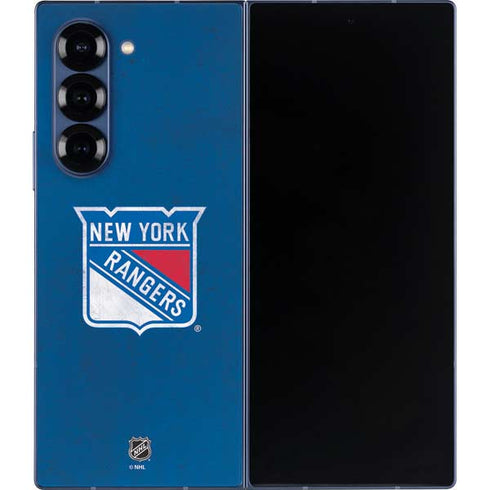 NHL New York Rangers Distressed Galaxy Z Fold6 Skin