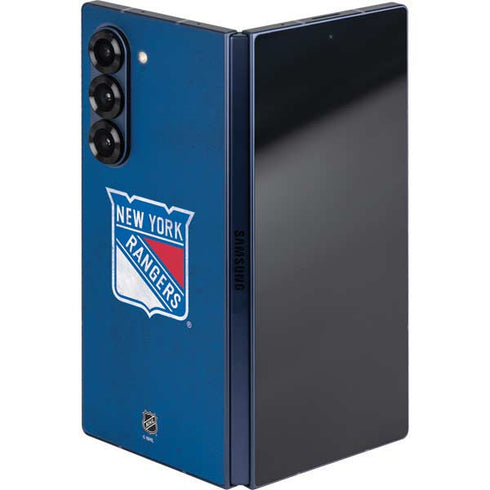 NHL New York Rangers Distressed Galaxy Z Fold6 Skin