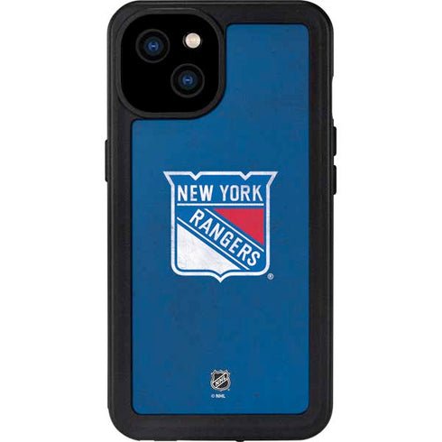 NHL New York Rangers Distressed iPhone 15 Plus Waterproof Case