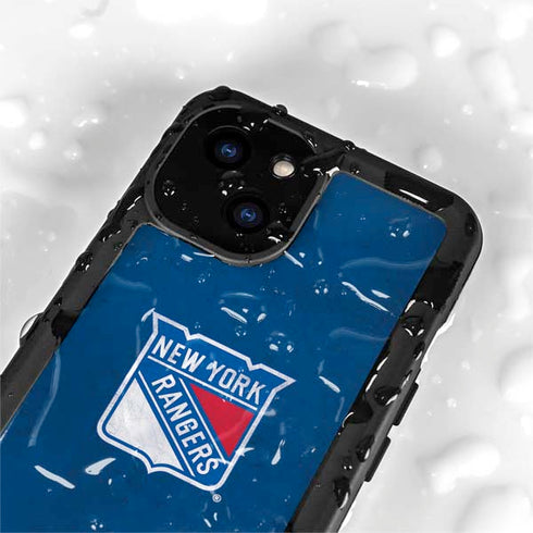 NHL New York Rangers Distressed iPhone 15 Plus Waterproof Case