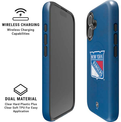 NHL New York Rangers Distressed iPhone 16 Plus Magsafe Impact Case