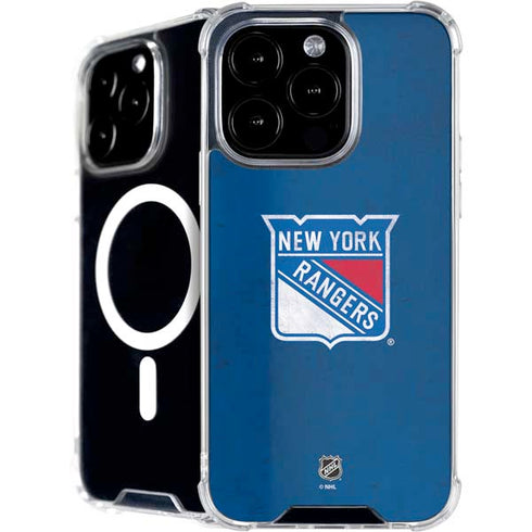 NHL New York Rangers Distressed iPhone 16 Pro Max MagSafe Case