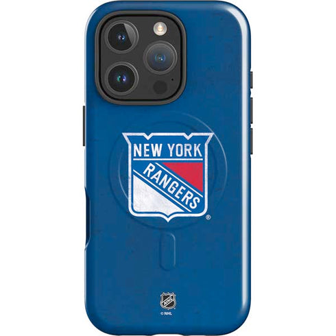 NHL New York Rangers Distressed iPhone 16 Pro Max Magsafe Impact Case
