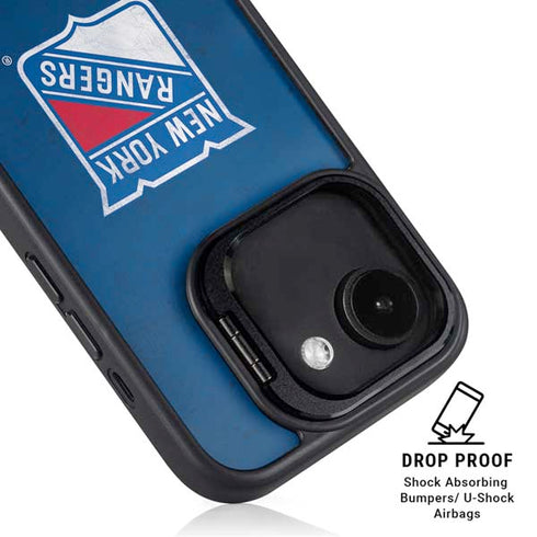 NHL New York Rangers Distressed iPhone 16e Kickstand Case