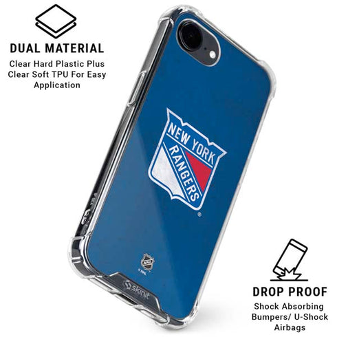 NHL New York Rangers Distressed iPhone 16e Clear Case