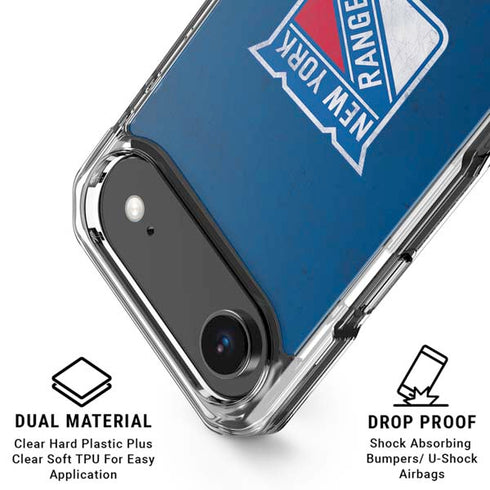NHL New York Rangers Distressed iPhone 17 Air Clear Case