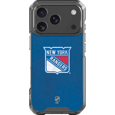 NHL New York Rangers Distressed iPhone 17 Pro Clear Case