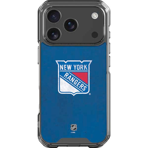 NHL New York Rangers Distressed iPhone 18 Pro Clear Case