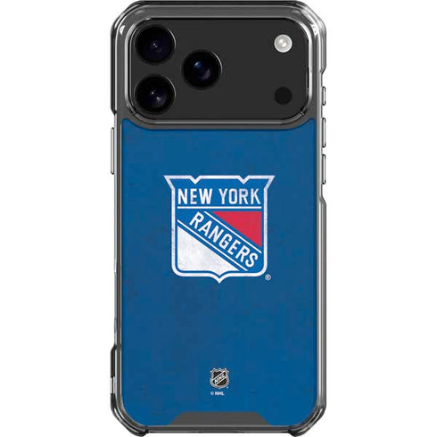 NHL New York Rangers Distressed iPhone 18 Pro Max Clear Case