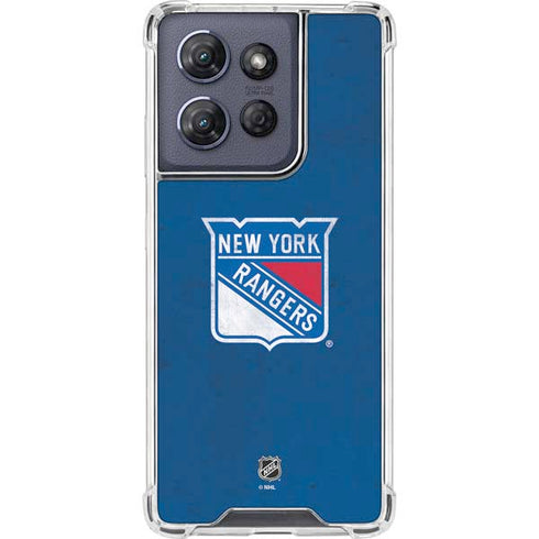 NHL New York Rangers Distressed Moto G Play 5G (2025) Clear Case