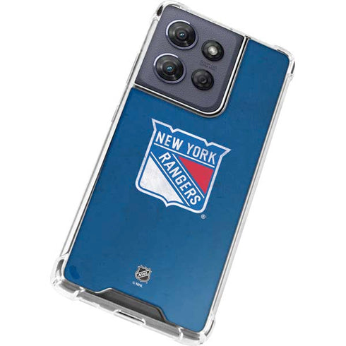 NHL New York Rangers Distressed Moto G Power 5G (2025) Clear Case