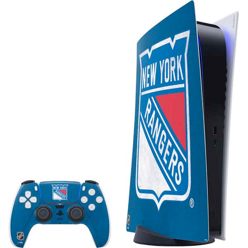 NHL New York Rangers Distressed PlayStation PS5 Skins