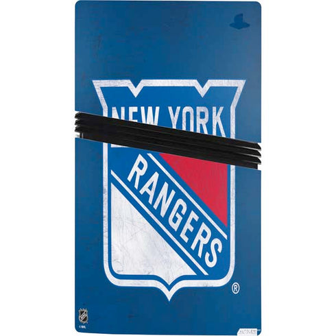 NHL New York Rangers Distressed PS5 Pro Bundle Skin