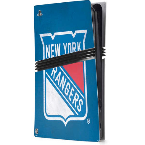 NHL New York Rangers Distressed PS5 Pro Console Skin