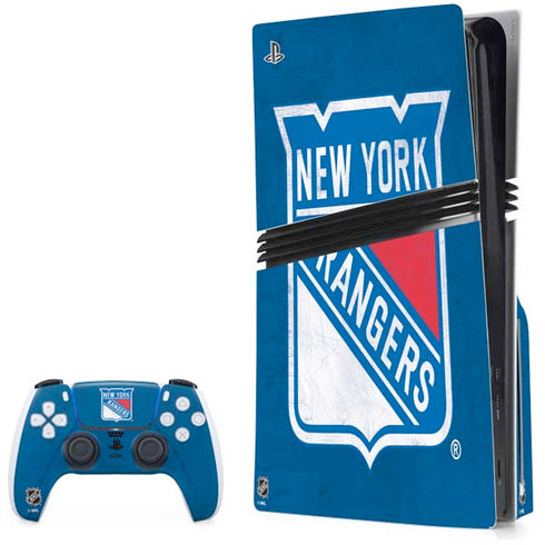 NHL New York Rangers Distressed PlayStation PS5 Skins