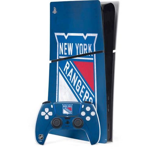NHL New York Rangers Distressed PlayStation PS5 Skins