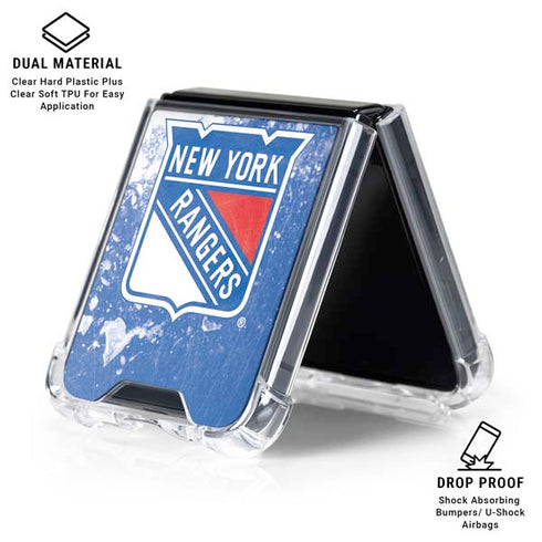 NHL New York Rangers Frozen Galaxy Z Flip6 Clear Case