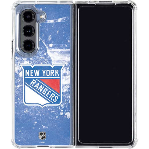 NHL New York Rangers Frozen Galaxy Z Fold5 5G Clear Case
