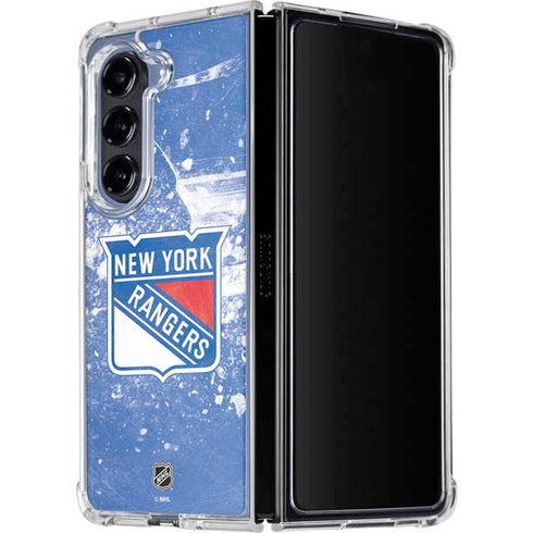 NHL New York Rangers Frozen Galaxy Z Fold5 5G Clear Case