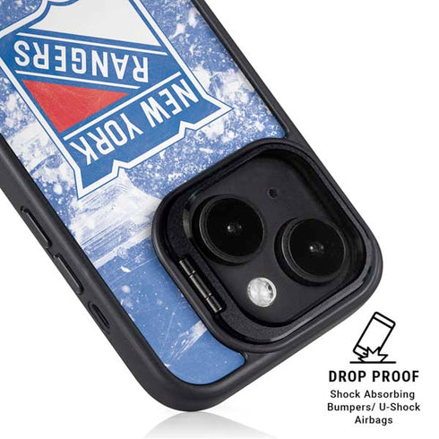 NHL New York Rangers Frozen iPhone 15 Plus Kickstand Case