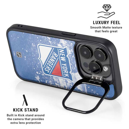 NHL New York Rangers Frozen iPhone 15 Pro Max Kickstand Case