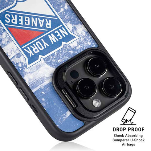 NHL New York Rangers Frozen iPhone 15 Pro Max Kickstand Case