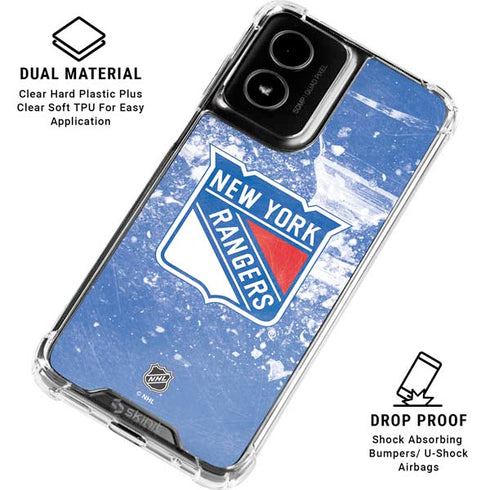 NHL New York Rangers Frozen Moto G Power 5G (2024) Clear Case