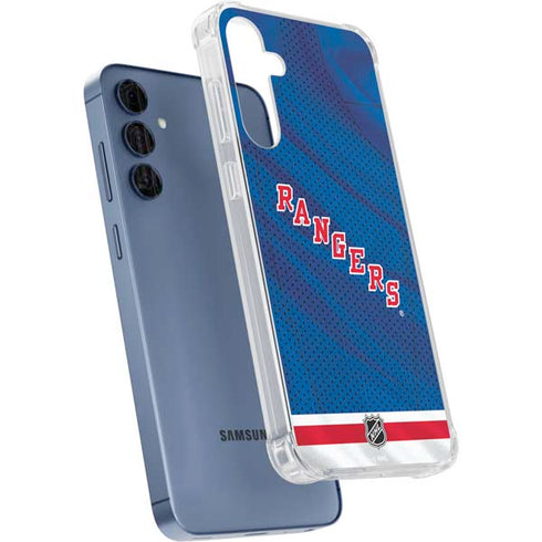 NHL New York Rangers Home Jersey Galaxy A35 5G Clear Case