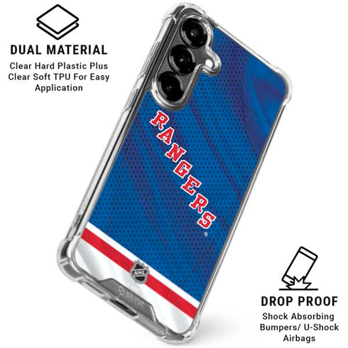 NHL New York Rangers Home Jersey Galaxy S26 Plus Clear Case
