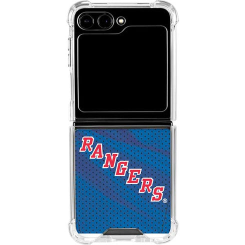NHL New York Rangers Home Jersey Galaxy Z Flip6 Clear Case