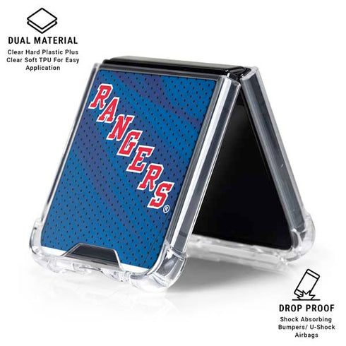 NHL New York Rangers Home Jersey Galaxy Z Flip6 Clear Case