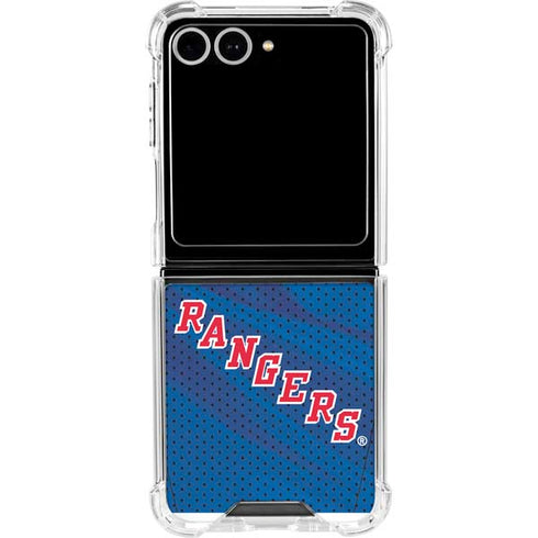 NHL New York Rangers Home Jersey Galaxy Z Flip7 Clear Case