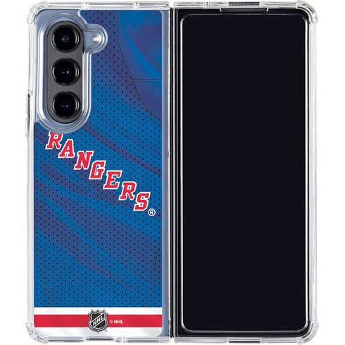 NHL New York Rangers Home Jersey Galaxy Z Fold5 5G Clear Case