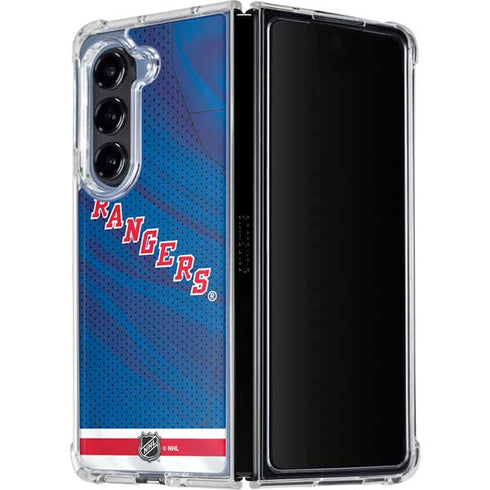 NHL New York Rangers Home Jersey Galaxy Z Fold5 5G Clear Case