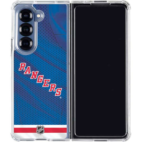 NHL New York Rangers Home Jersey Galaxy Z Fold7 Clear Case