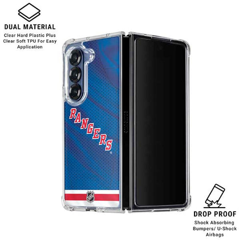 NHL New York Rangers Home Jersey Galaxy Z Fold7 Clear Case